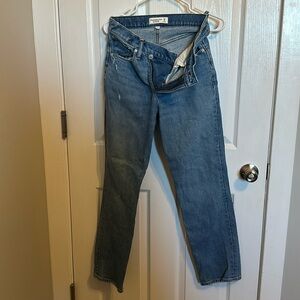 Abercrombie and Fitch Curve Love Ultra High Rise 90s Straight Jeans.